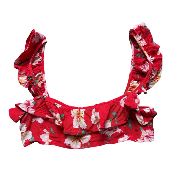 Majorelle Red Fruit Punch Ruffled Floral Crop Top Shorts Set Womens XXS - Picture 6 of 14